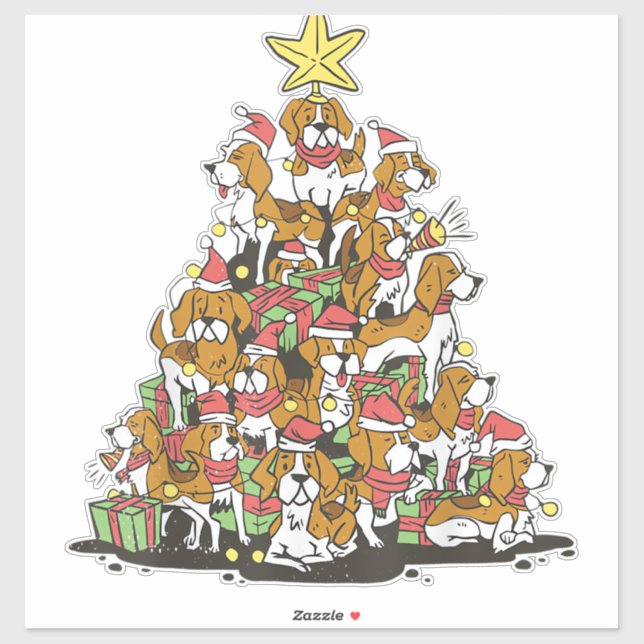 Funny beagle Christmas tree for beagle dog lovers  (Sheet)