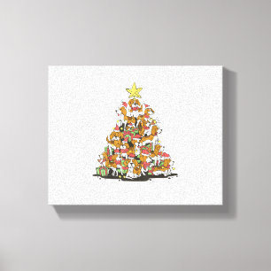 Funny beagle Christmas tree for beagle dog lovers  Canvas Print