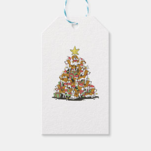 Funny beagle Christmas tree for beagle dog lovers Gift Tags