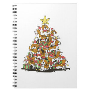 Funny beagle Christmas tree for beagle dog lovers Notebook