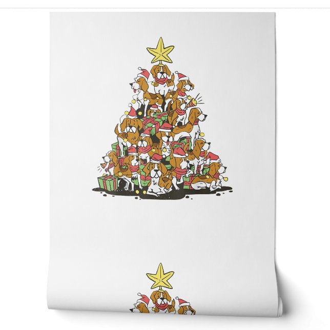 Funny beagle Christmas tree for beagle dog lovers  Wallpaper (Unrolling)