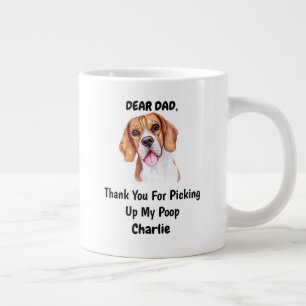 Funny Beagle Dad Watercolor Canine Art Large Coffee Mug