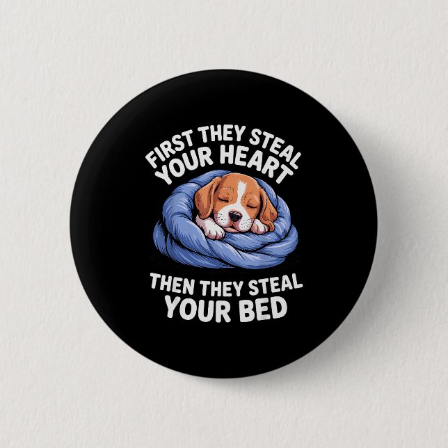 Funny Beagle Design For Men Women Hound Beagle Dog 6 Cm Round Badge (Front)