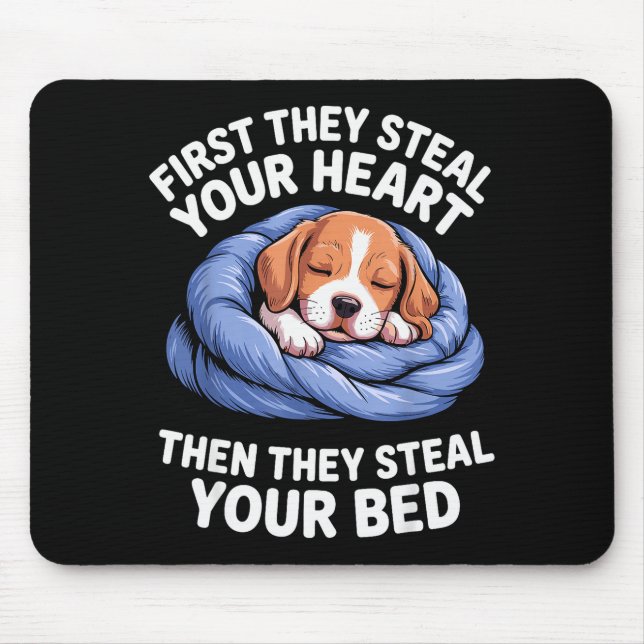 Funny Beagle Design For Men Women Hound Beagle Dog Mouse Mat (Front)