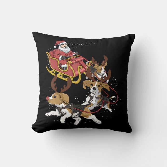 Funny Beagle Dog Christmas Gift For Dog Lover Cushion (Front)