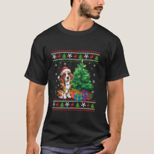 Funny Beagle Dog Christmas Tree Santa Hat Dog Love T-Shirt
