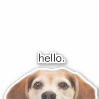Funny Beagle Dog Half Face Hello