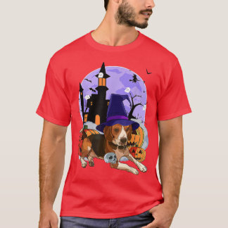 Funny Beagle Dog Halloween Witch Pumpkin  T-Shirt