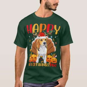 Funny Beagle Dog Lover Happy Beagle HelloThanksMas T-Shirt