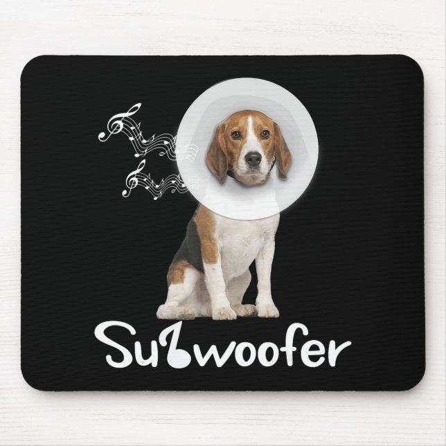 Funny Beagle Dog Lover Sub-Woofer Gift Mouse Mat (Front)