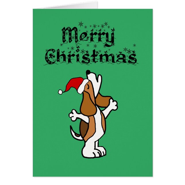 Funny Beagle Dog Singing Christmas Carols (Front)