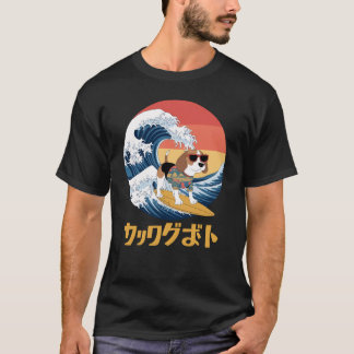 Funny Beagle Japanese Kanagawa Wave Dog T-Shirt