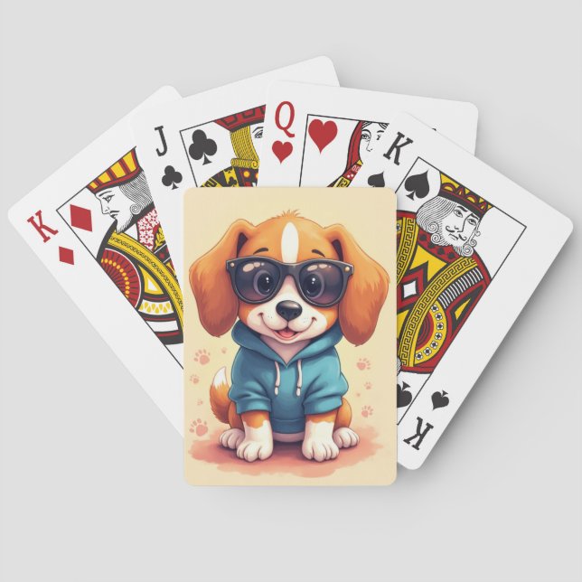 Funny Beagle Kawaii Dog Playing Cards (Back)