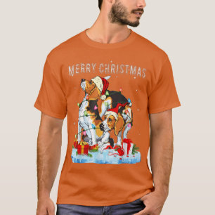 Funny Beagle Lights Merry Christmas Dog Lover T-Shirt