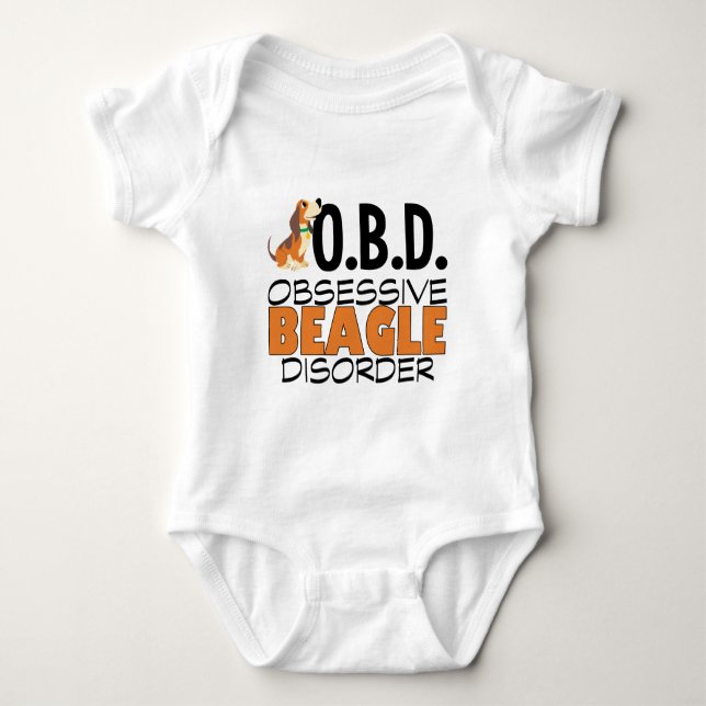 Funny Beagle Obsessed Baby Bodysuit (Front)
