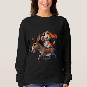 Funny Beagle on a Donkey, Beagle Mum, Beagle Dad Sweatshirt