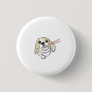 Funny Beagle Puppy Eating Sushi Gift 3 Cm Round Badge