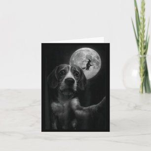 Funny Beagle Selfie Flying Witch Halloween Dog Card