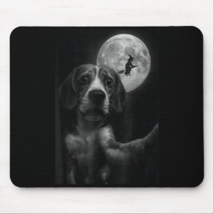 Funny Beagle Selfie Flying Witch Halloween Dog Mouse Mat