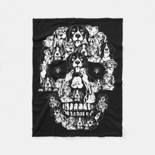 Funny Beagle Skull Dog Skeleton Halloween Fleece Blanket