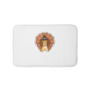 Funny Beagle Turkey Funny Thanksgiving Dog Tee Bath Mat