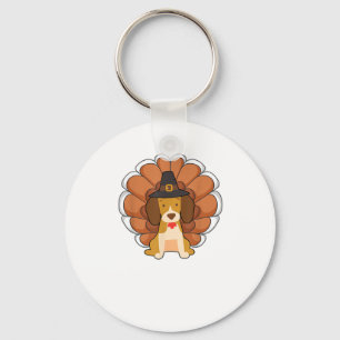 Funny Beagle Turkey  Funny Thanksgiving Dog Tee  Key Ring