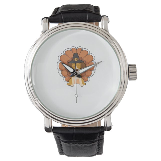 Funny Beagle Turkey  Funny Thanksgiving Dog Tee  Watch (Front)