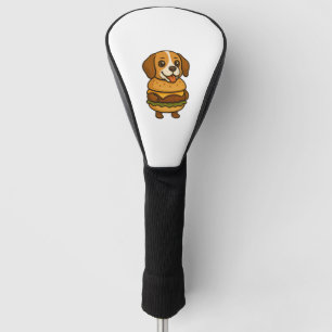 Funny Beagle with Burger Funny Mythical Creature Golf Head Cover