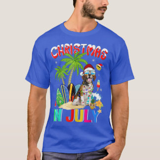Funny Beagles in Santa Hat Sunglasses Christmas In T-Shirt