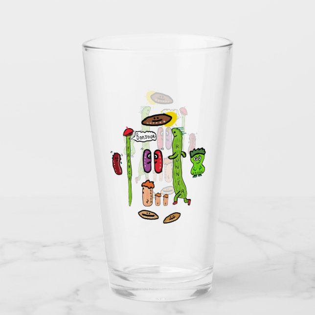 Funny Bean Puns Glass (Front)