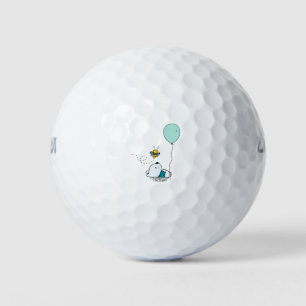 Funny bear and bee golf balls