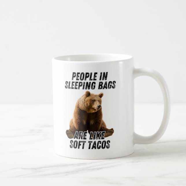 Funny bear camping quote - camper humour coffee mug (Right)