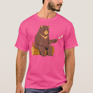 Funny Bear Camping Smores Outdoors T-Shirt