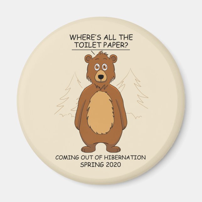 Funny Bear Cartoon Magnet (Front)