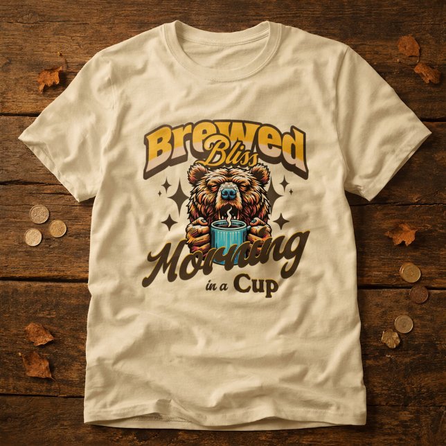 Funny Bear Coffee Drinker T-Shirt (Creator Uploaded)