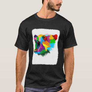 Funny Bear Colourful Art Graphic For Bear Lover Mu T-Shirt