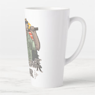 Funny bear dressed as a lumberjack latte mug