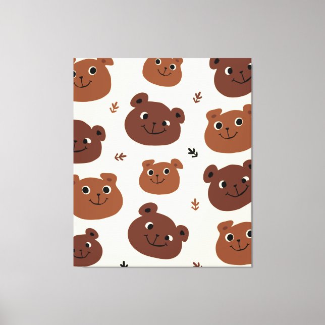 Funny bear face canvas print (Front)