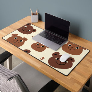 Funny bear face desk mat