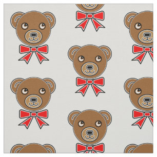 Funny bear face fabric