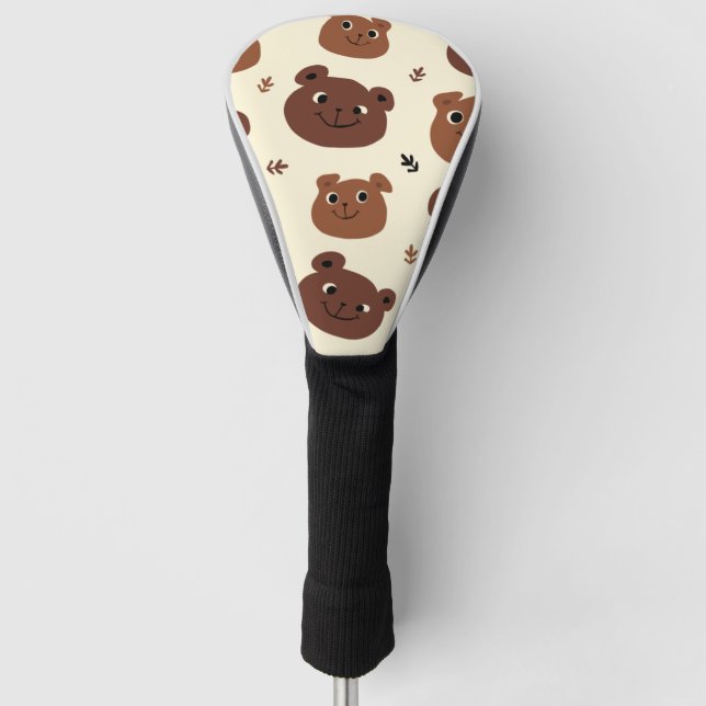Funny bear face golf head cover (Front)
