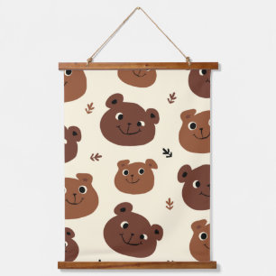 Funny bear face hanging tapestry