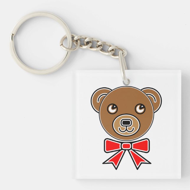 Funny bear face key ring (Front)