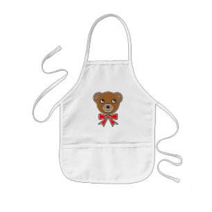 Funny bear face kids apron