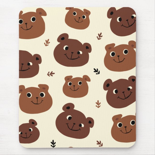 Funny bear face mouse mat (Front)