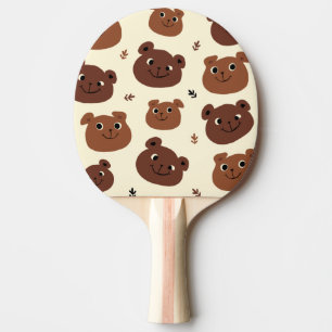Funny bear face ping pong paddle