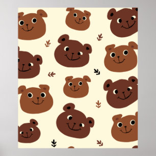 Funny bear face poster