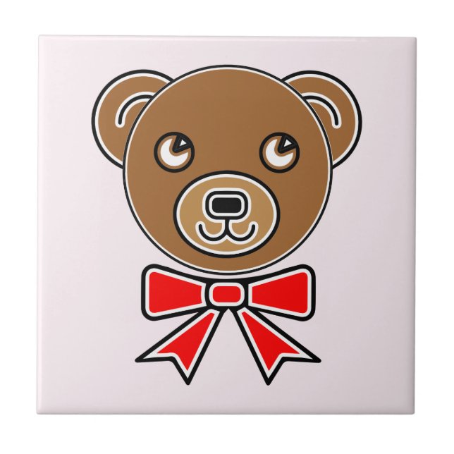 Funny bear face tile (Front)