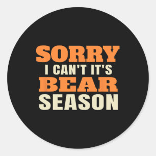 Funny Bear Hunting Classic Round Sticker