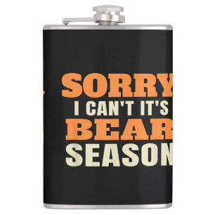 Funny Bear Hunting Hip Flask